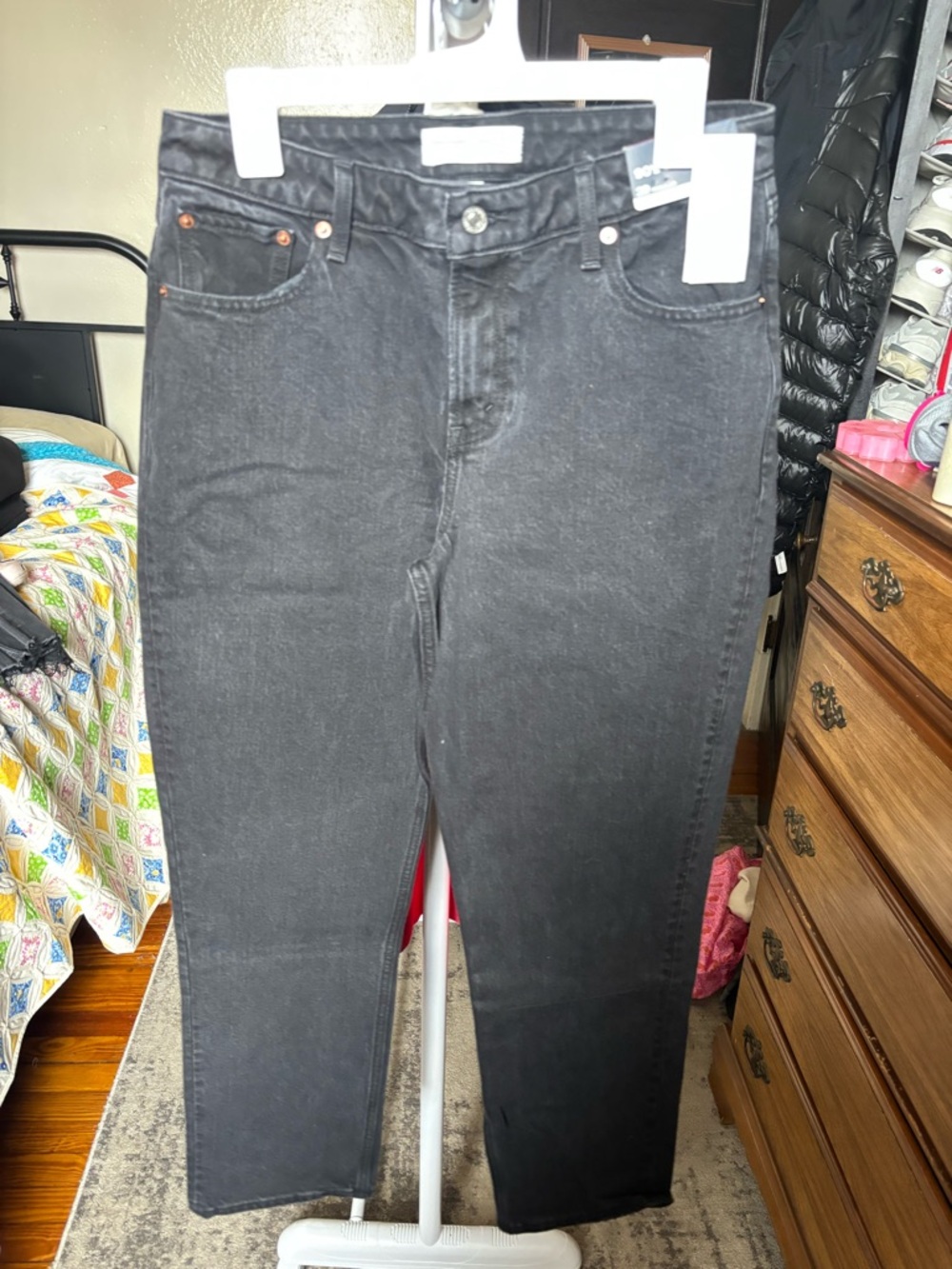 Abercrombie curve love mid-rise straight jeans